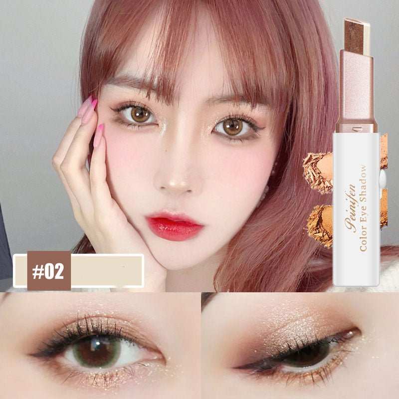 Lazy Eyeshadow Stick Stereo Gradient Shimmer Double Color Eye Shadow Pen Waterproof Easy To Wear Eyeshadow - AMIR BAGS INDIA PRIVATE LIMITED