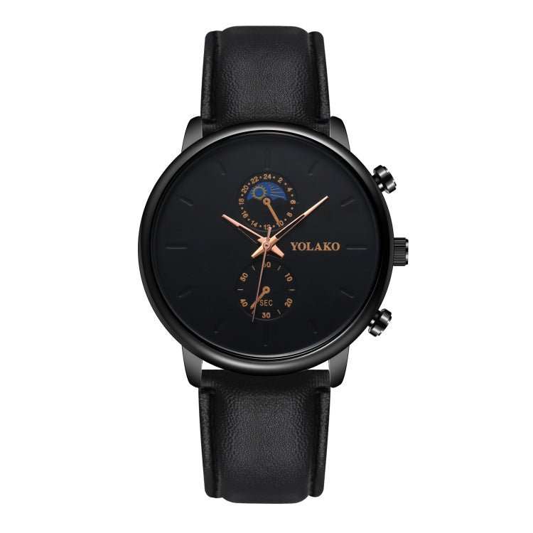 Leather Belt Two Eye Ultra - thin Quartz Men's Watch - AMIR BAGS INDIA PRIVATE LIMITED
