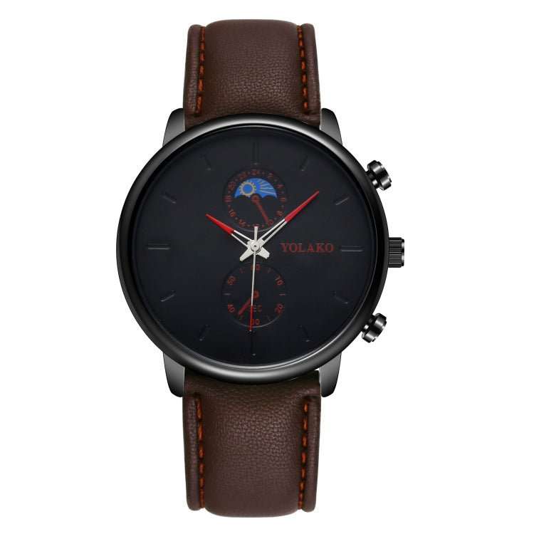 Leather Belt Two Eye Ultra - thin Quartz Men's Watch - AMIR BAGS INDIA PRIVATE LIMITED