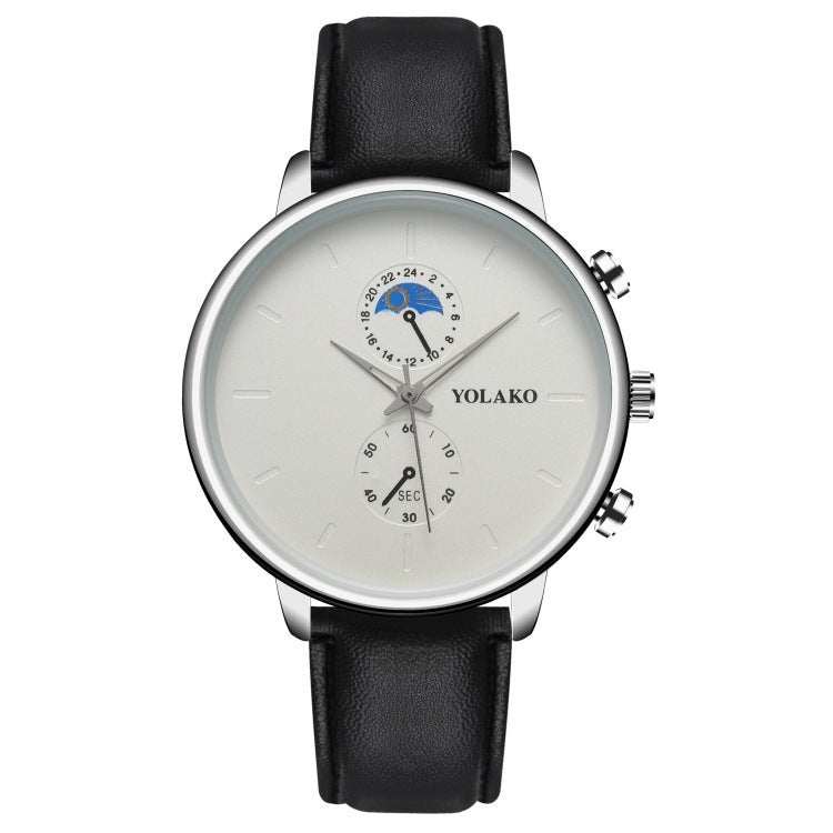 Leather Belt Two Eye Ultra - thin Quartz Men's Watch - AMIR BAGS INDIA PRIVATE LIMITED