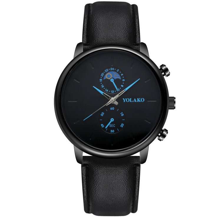 Leather Belt Two Eye Ultra - thin Quartz Men's Watch - AMIR BAGS INDIA PRIVATE LIMITED