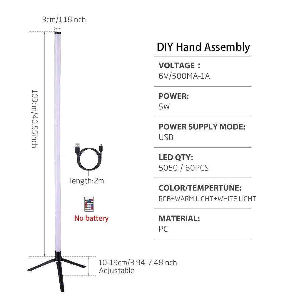 LED Floor Lamp Living Room RGB+WW+CW for Room Decoration USB Power Supply Nordic Houses Decoration RGB Atmosphere Floor Lights - AMIR BAGS INDIA PRIVATE LIMITED