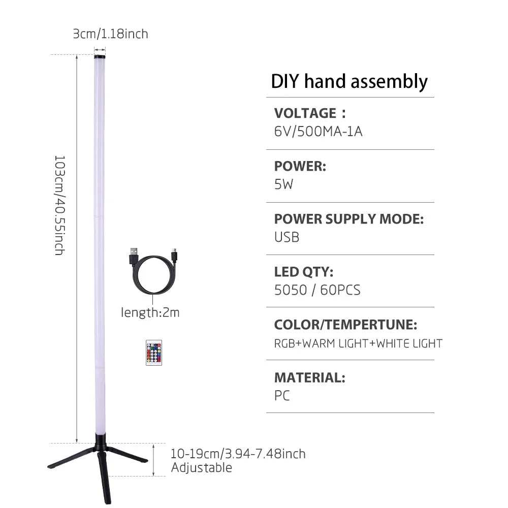 LED Floor Lamp Living Room RGB+WW+CW for Room Decoration USB Power Supply Nordic Houses Decoration RGB Atmosphere Floor Lights - AMIR BAGS INDIA PRIVATE LIMITED