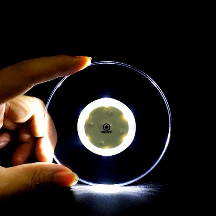 LED Glow Coaster Acrylic Crystal Emitting Luminous Bar Cocktail Mug Stand Light Coasters Flashing Base Tableware Decoration Pads - AMIR BAGS INDIA PRIVATE LIMITED
