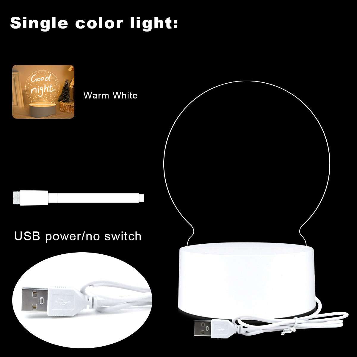 LED Light Note Board Usb Desktop Night Light Luminous Handmade Writing Board - AMIR BAGS INDIA PRIVATE LIMITED