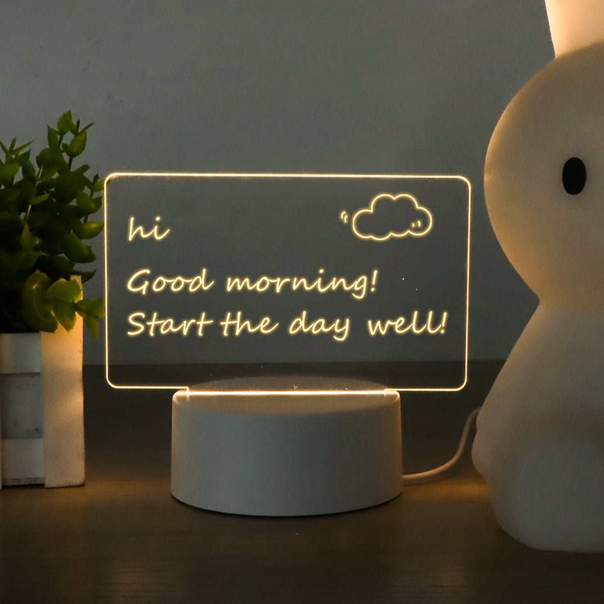 LED Light Note Board Usb Desktop Night Light Luminous Handmade Writing Board - AMIR BAGS INDIA PRIVATE LIMITED