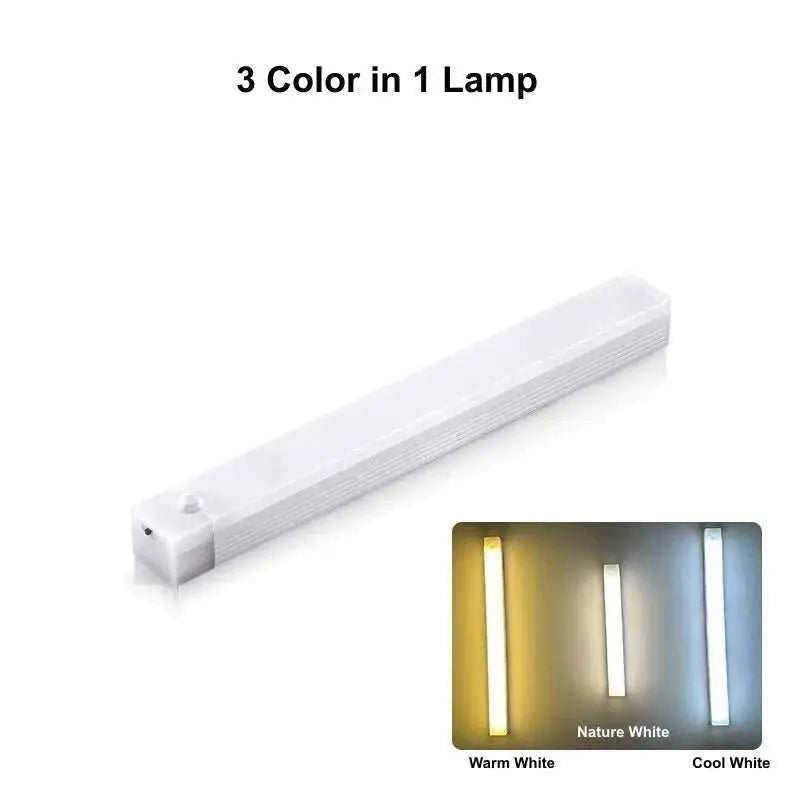 LED Motion Sensor Night Light Rechargeable Induction Bar Light Portable Cordless Magnetic Cabinet Lamp for Kitchen Room Bedside - AMIR BAGS INDIA PRIVATE LIMITED