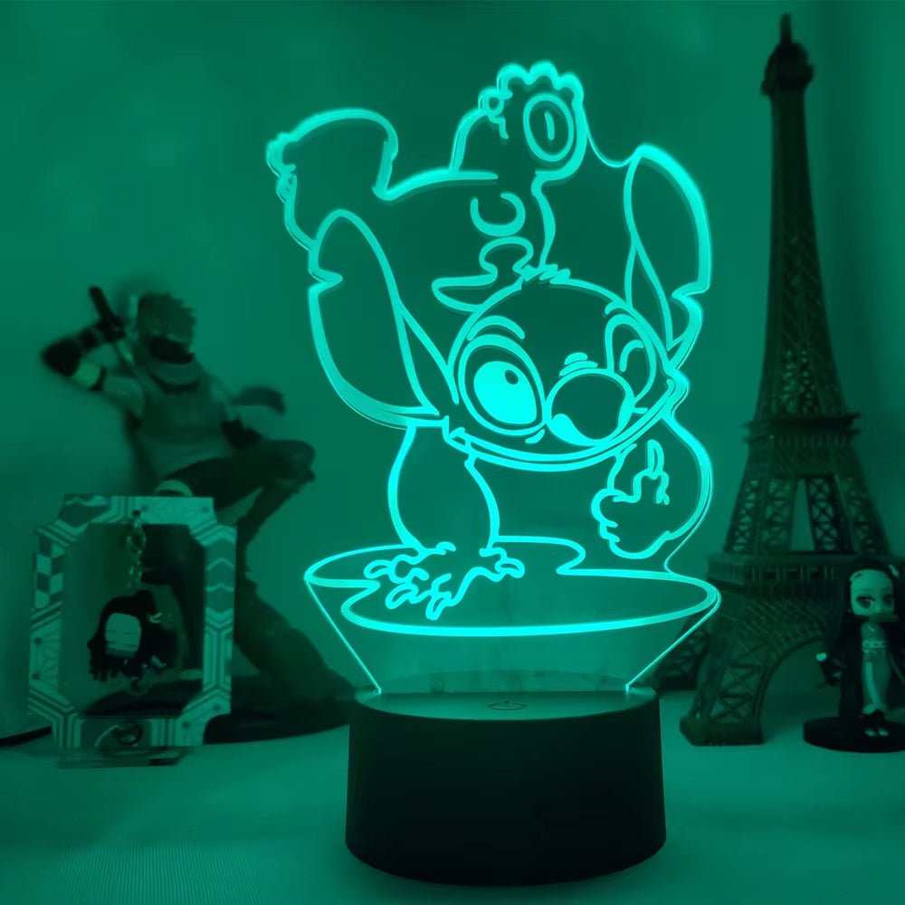 Lilo & Stitch Cartoon 7/16 Colors Creative 3D Lamp Anime Figure LED Night Lamp Touch Table Lamp Ornaments Kids Toys Gifts - AMIR BAGS INDIA PRIVATE LIMITED