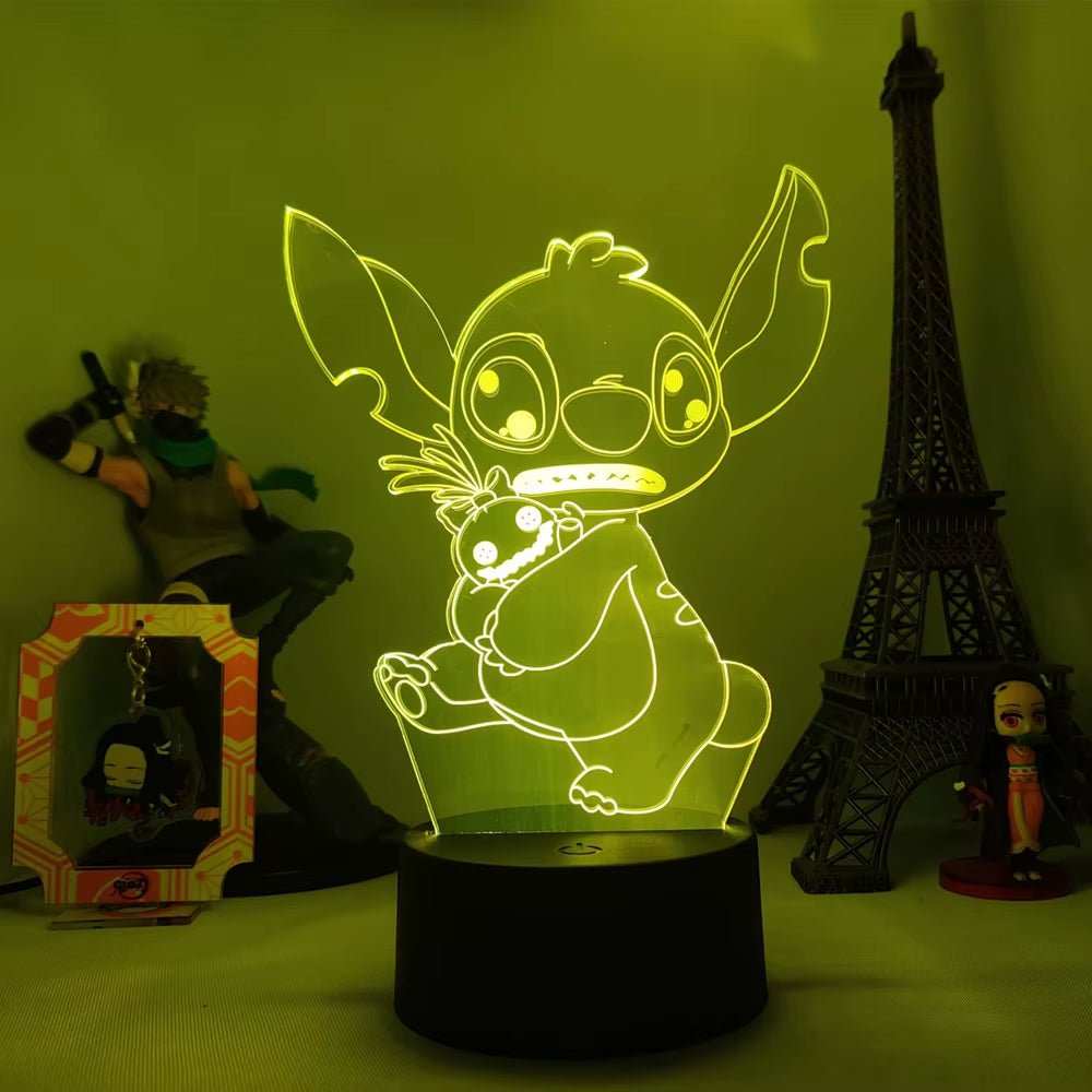 Lilo & Stitch Cartoon 7/16 Colors Creative 3D Lamp Anime Figure LED Night Lamp Touch Table Lamp Ornaments Kids Toys Gifts - AMIR BAGS INDIA PRIVATE LIMITED