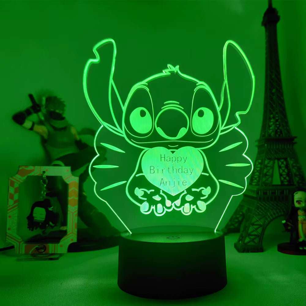 Lilo & Stitch Cartoon 7/16 Colors Creative 3D Lamp Anime Figure LED Night Lamp Touch Table Lamp Ornaments Kids Toys Gifts - AMIR BAGS INDIA PRIVATE LIMITED