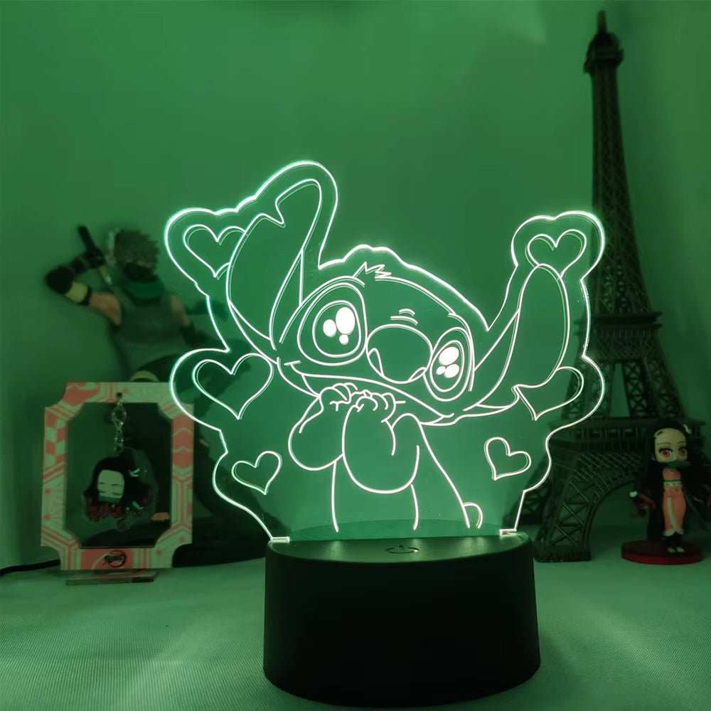 Lilo & Stitch Cartoon 7/16 Colors Creative 3D Lamp Anime Figure LED Night Lamp Touch Table Lamp Ornaments Kids Toys Gifts - AMIR BAGS INDIA PRIVATE LIMITED