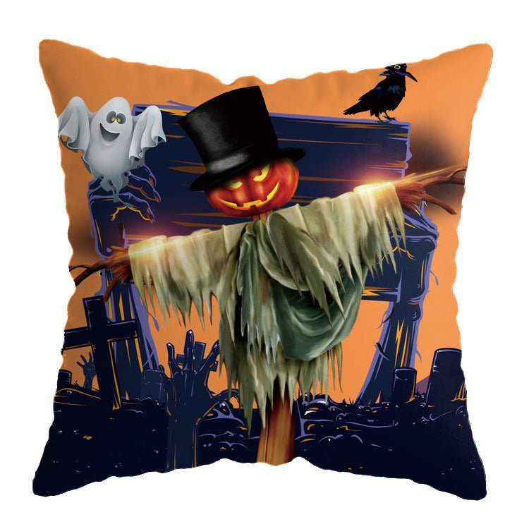 Linen Skull Halloween Pillow Cover - AMIR BAGS INDIA PRIVATE LIMITED