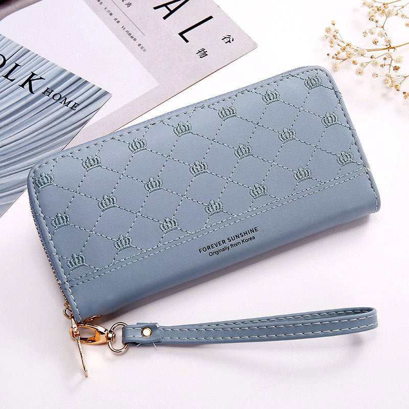 Long Crown Embroidery Thread Single Zip Clutch Wallet Women - AMIR BAGS INDIA PRIVATE LIMITED