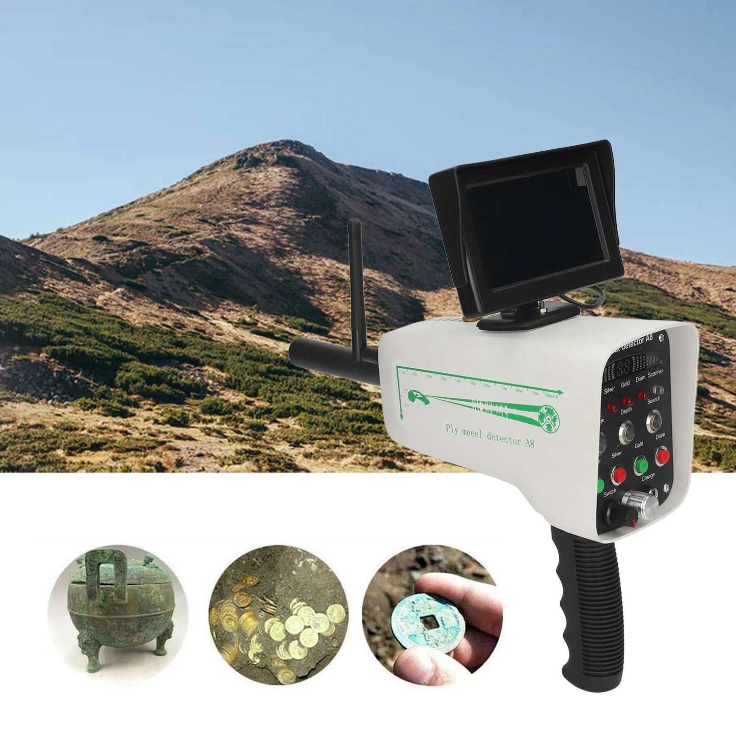 Long Range Gold Detector AC100 to 240V Underground Metal Scanner with High Definition Screen for Gold Silver Copper - AMIR BAGS INDIA PRIVATE LIMITED
