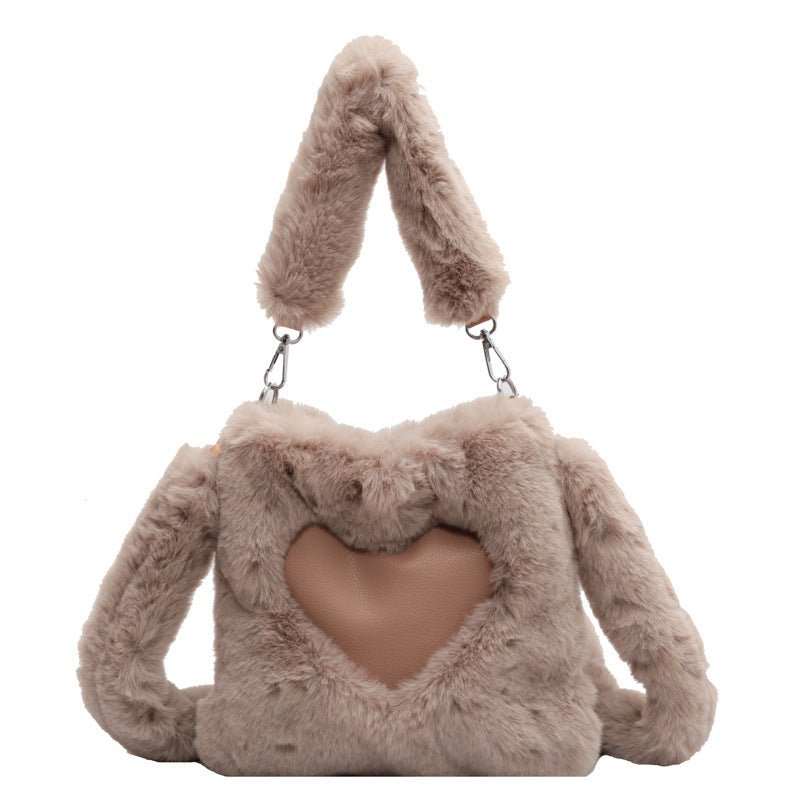 Love Handbags Winter Plush Shoulder Bags For Women - AMIR BAGS INDIA PRIVATE LIMITED