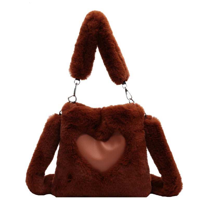 Love Handbags Winter Plush Shoulder Bags For Women - AMIR BAGS INDIA PRIVATE LIMITED