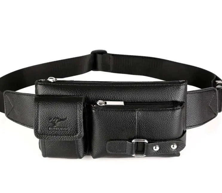Luxury Brand Waist Bag Men Leather Fanny Pack Chest Bag Male Casual Belt Bags Sling Crossbody Bum Bag Belly Waist Packs Heuptas - AMIR BAGS INDIA PRIVATE LIMITED