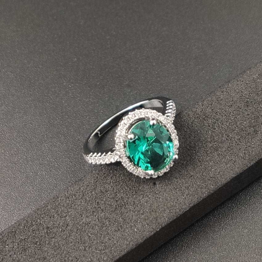 Luxury Zircon Round Ring Full Of Diamonds Ring Engagement Wedding First Ornament - AMIR BAGS INDIA PRIVATE LIMITED