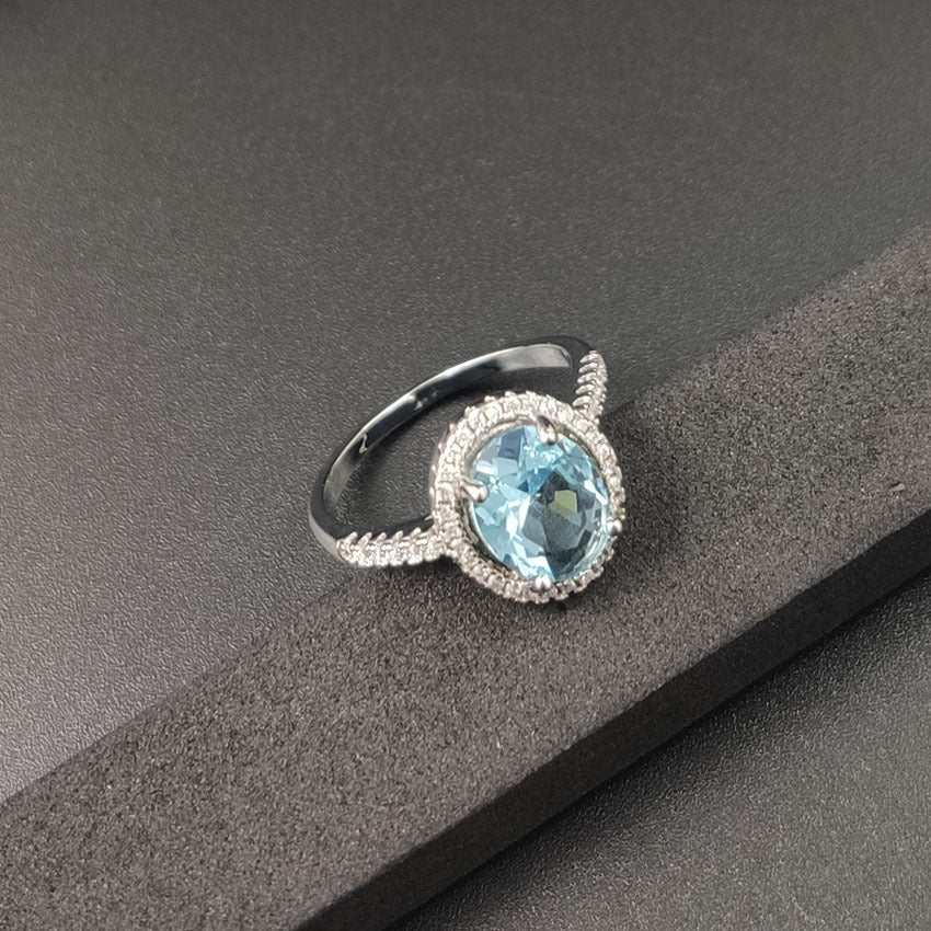 Luxury Zircon Round Ring Full Of Diamonds Ring Engagement Wedding First Ornament - AMIR BAGS INDIA PRIVATE LIMITED