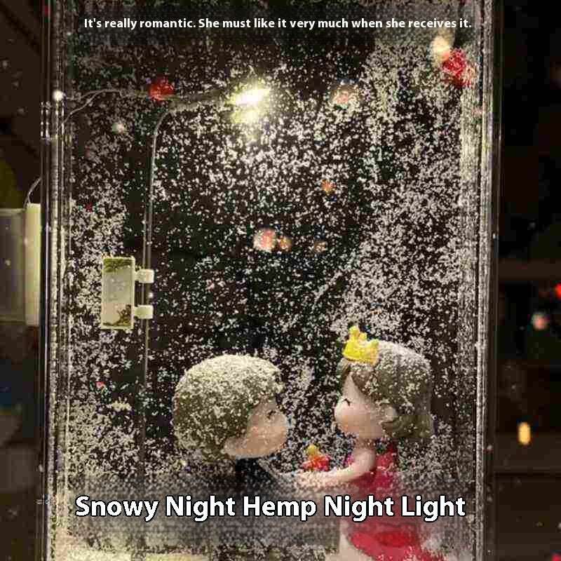 Magic Snowy Landscape Night Lights Small Street Light Snowy Flowing Night DIY Christmas Lights Christmas Desktop Decor Handmade - AMIR BAGS INDIA PRIVATE LIMITED