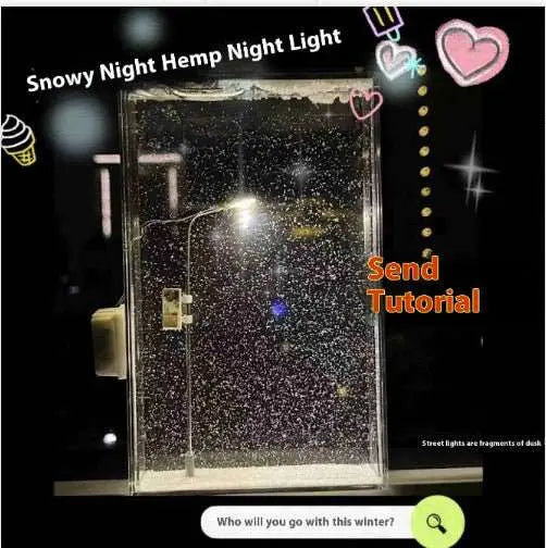 Magic Snowy Landscape Night Lights Small Street Light Snowy Flowing Night DIY Christmas Lights Christmas Desktop Decor Handmade - AMIR BAGS INDIA PRIVATE LIMITED