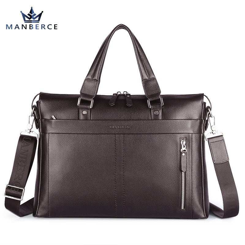 Manbers brand real leather business and leisure handbag official document of Baotou layer men's single shoulder large capacity package - AMIR BAGS INDIA PRIVATE LIMITED