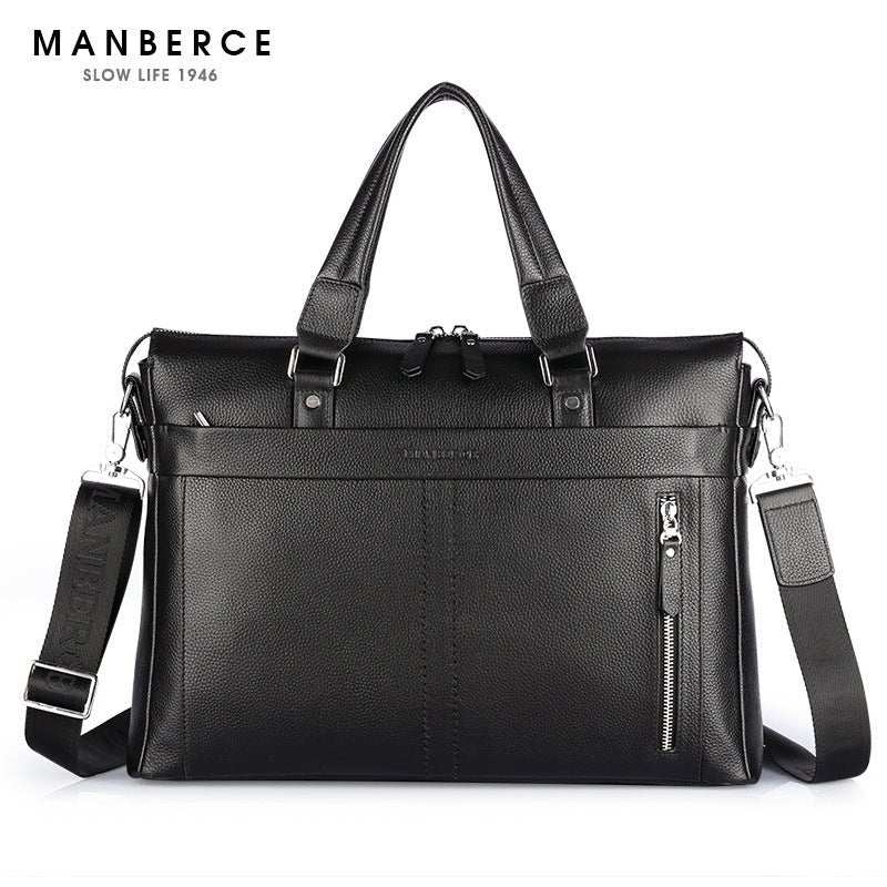 Manbers brand real leather business and leisure handbag official document of Baotou layer men's single shoulder large capacity package - AMIR BAGS INDIA PRIVATE LIMITED