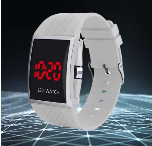 Men Women Casual Unisex White Black LED Digital Sports Wrist Watch Wristwatch Date Clock - AMIR BAGS INDIA PRIVATE LIMITED