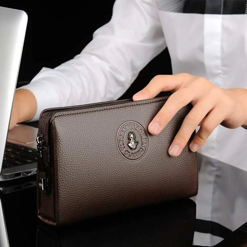 Men's Business Casual Clutch New Soft Leather Clutch - AMIR BAGS INDIA PRIVATE LIMITED