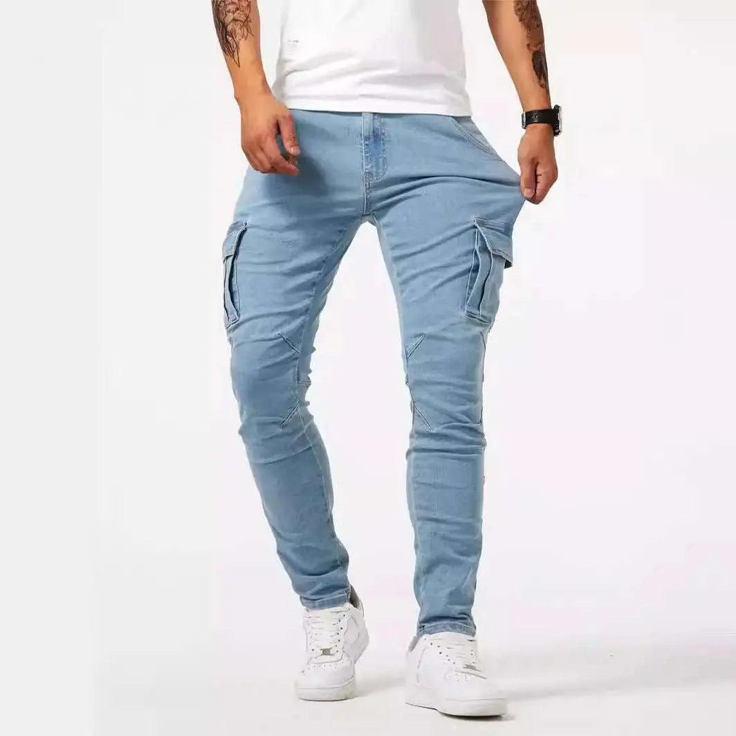 Men's Casual Multi-bag Labor Protection PantsProduct information:Color: light blue, gray, black Elasticity: Micro elasticity Pants length: trousers Waist Type: Mid waist Suitable for people: Youth Size: S,M,L,XDropshipmanAMIR BAGS INDIA PRIVATE LIMITEDnull