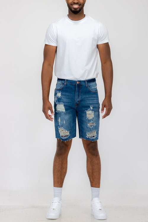 Mens Distressed Denim Shorts - AMIR BAGS INDIA PRIVATE LIMITED