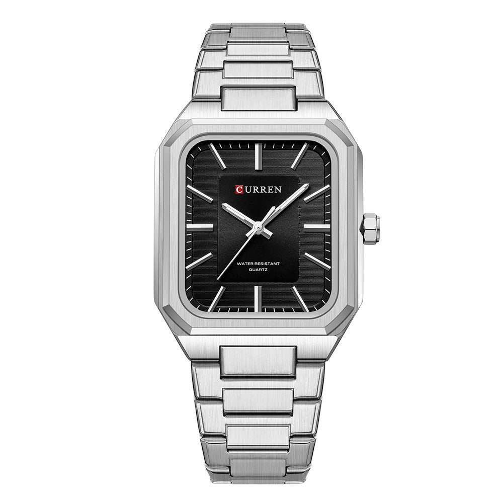 Men's Fashion Steel Band Business Square Quartz Watch - AMIR BAGS INDIA PRIVATE LIMITED