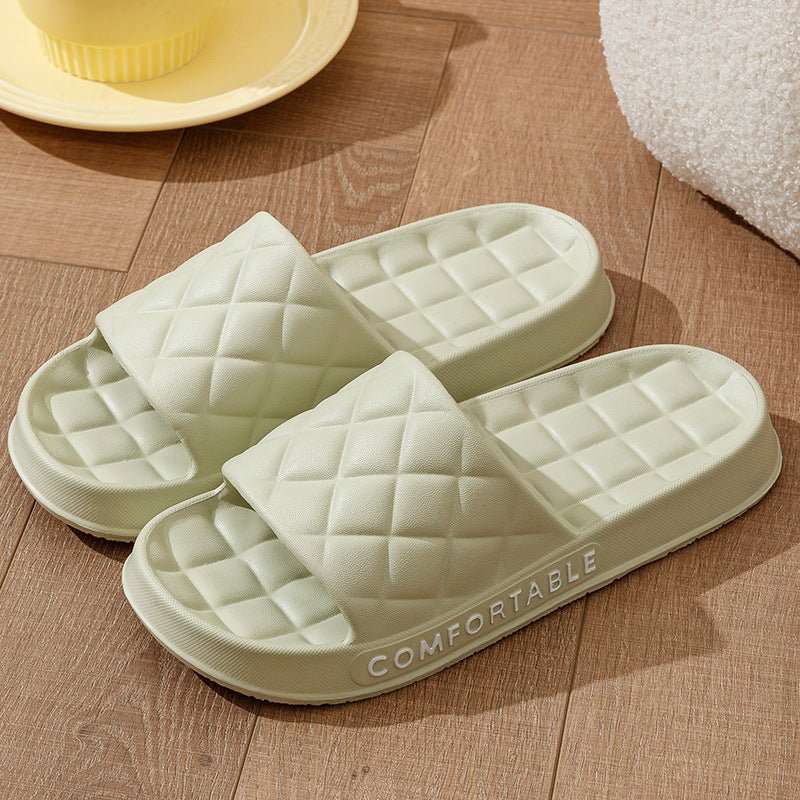 Men's Home Slippers With Plaid Design Soft - soled Silent Indoor Floor Bathing Slippers Women House Shoes Summer - AMIR BAGS INDIA PRIVATE LIMITED