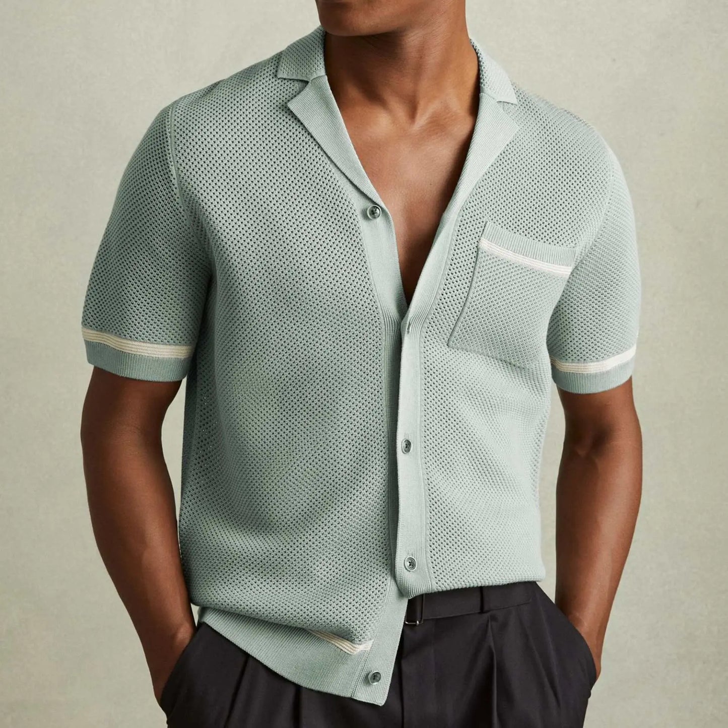 Men's Knitwear Summer Cuban Collar Short Sleeve Polo ShirtProduct information:Pattern: solid colorColor: gray, green, blueDetails of clothing style: flockingSize: M,L,XL,2XL,3XLVersion: RegularThickness: thinFabric name: TeDropshipmanAMIR BAGS INDIA PRIVATE LIMITEDnull