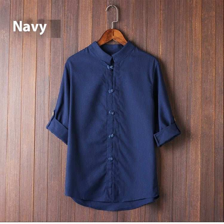 Men's Linen Vintage Plus Size Shirt - AMIR BAGS INDIA PRIVATE LIMITED
