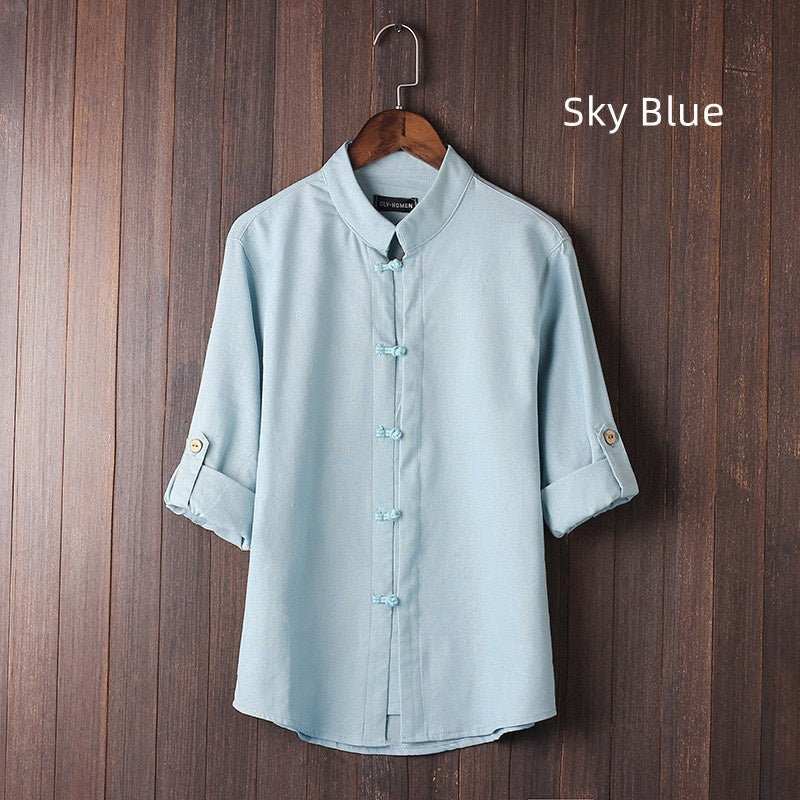 Men's Linen Vintage Plus Size Shirt - AMIR BAGS INDIA PRIVATE LIMITED
