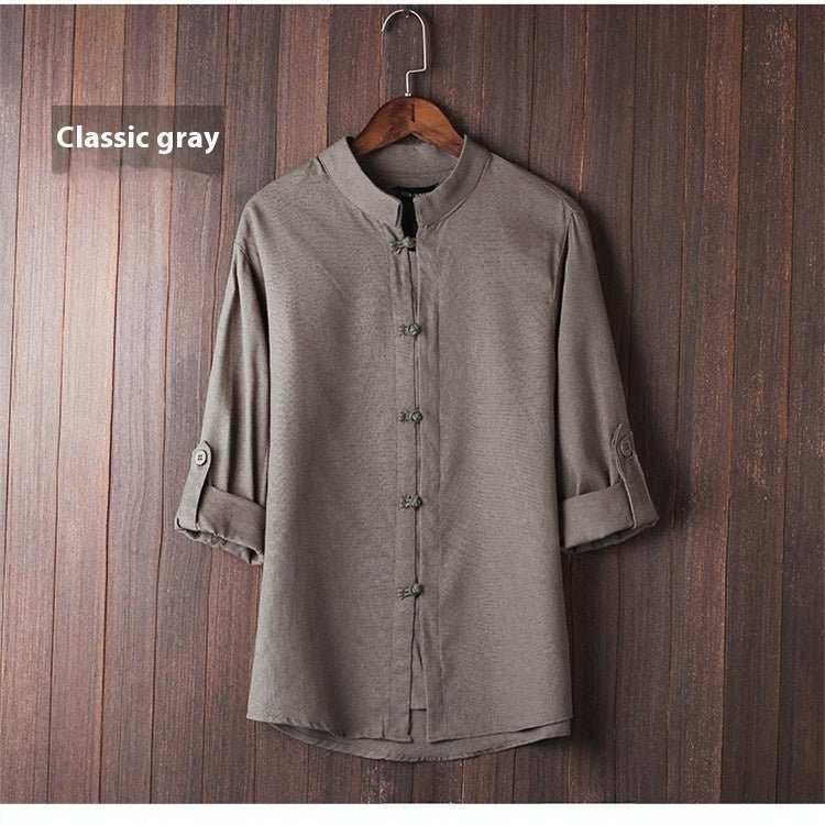 Men's Linen Vintage Plus Size Shirt - AMIR BAGS INDIA PRIVATE LIMITED