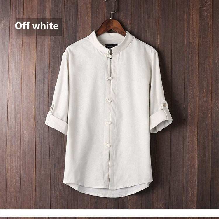 Men's Linen Vintage Plus Size Shirt - AMIR BAGS INDIA PRIVATE LIMITED