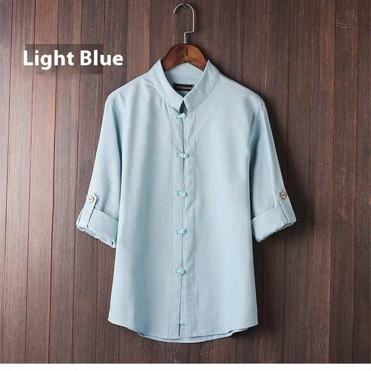 Men's Linen Vintage Plus Size Shirt - AMIR BAGS INDIA PRIVATE LIMITED
