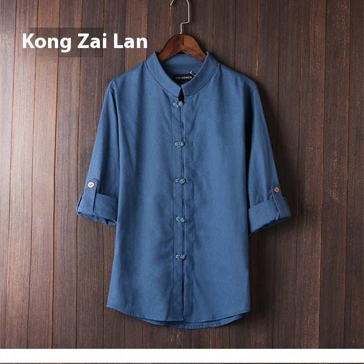 Men's Linen Vintage Plus Size Shirt - AMIR BAGS INDIA PRIVATE LIMITED