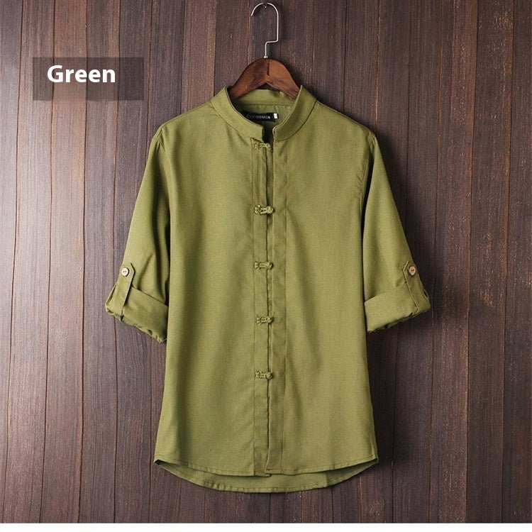Men's Linen Vintage Plus Size Shirt - AMIR BAGS INDIA PRIVATE LIMITED