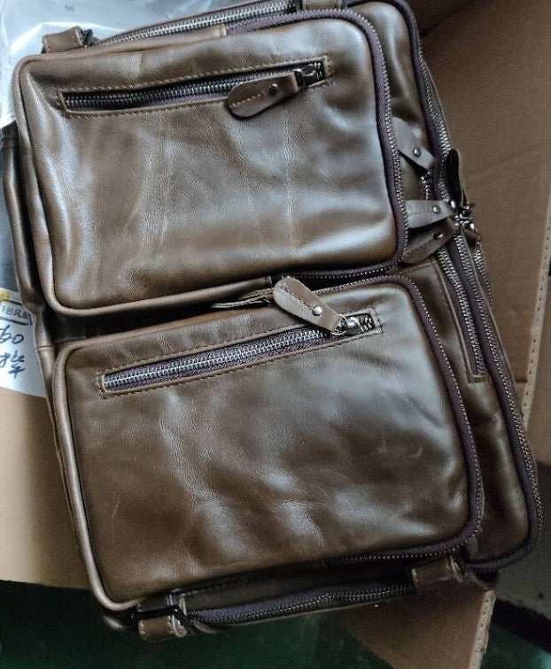 Men's Multi - functional First - layer Imported Leather Bag - AMIR BAGS INDIA PRIVATE LIMITED