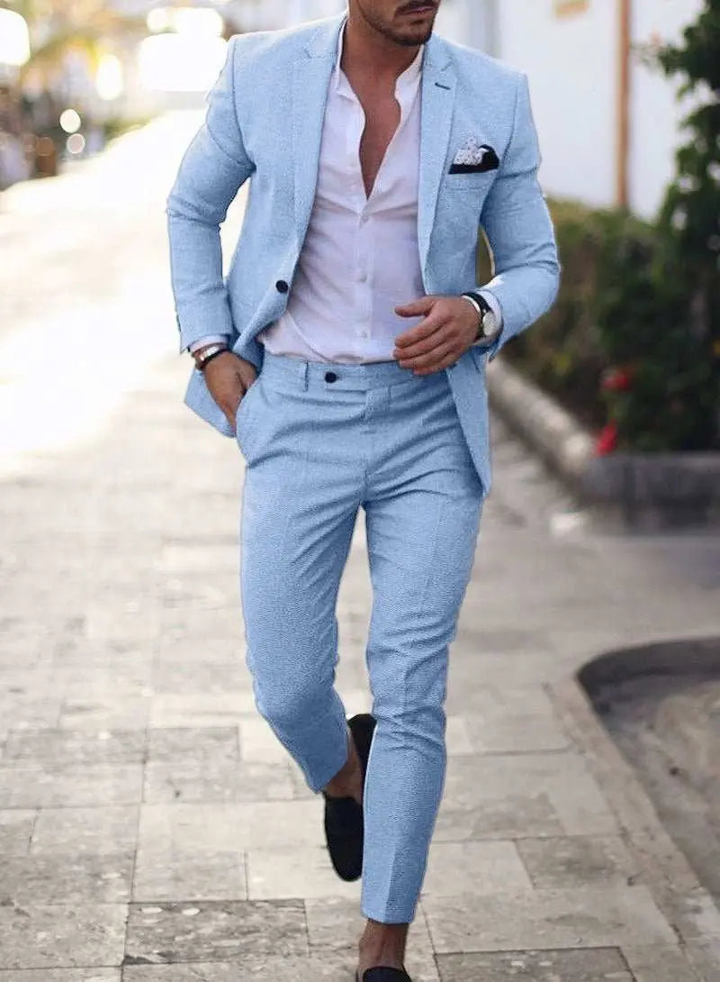 Men's Plus Size Two-piece SuitProduct information:Thickness: regularFabric name: hemp blendColor: yellow, sky blue, light blue, khaki, light pink, light green, dark blueMain fabric composition: lDropshipmanAMIR BAGS INDIA PRIVATE LIMITEDnull