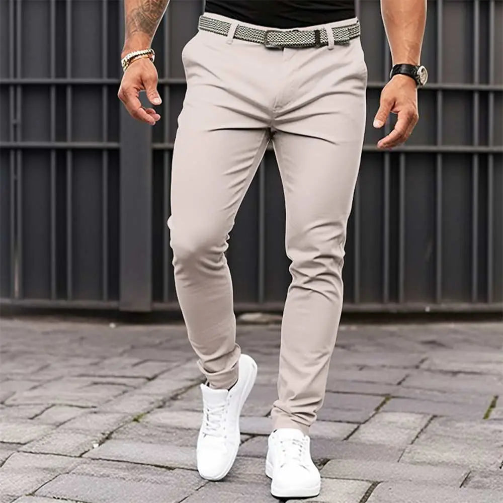 Men's Pure Color Tight Pocket Zipper Business Casual Slim-fitting TrouProduct information:Pattern: solid colorColor: black, dark gray, white, khakiElasticity: Micro-elasticPants length: trousersWaist Type: Mid waistSuitable for people:DropshipmanAMIR BAGS INDIA PRIVATE LIMITEDnull