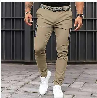 Men's Pure Color Tight Pocket Zipper Business Casual Slim-fitting TrouProduct information:Pattern: solid colorColor: black, dark gray, white, khakiElasticity: Micro-elasticPants length: trousersWaist Type: Mid waistSuitable for people:DropshipmanAMIR BAGS INDIA PRIVATE LIMITEDnull