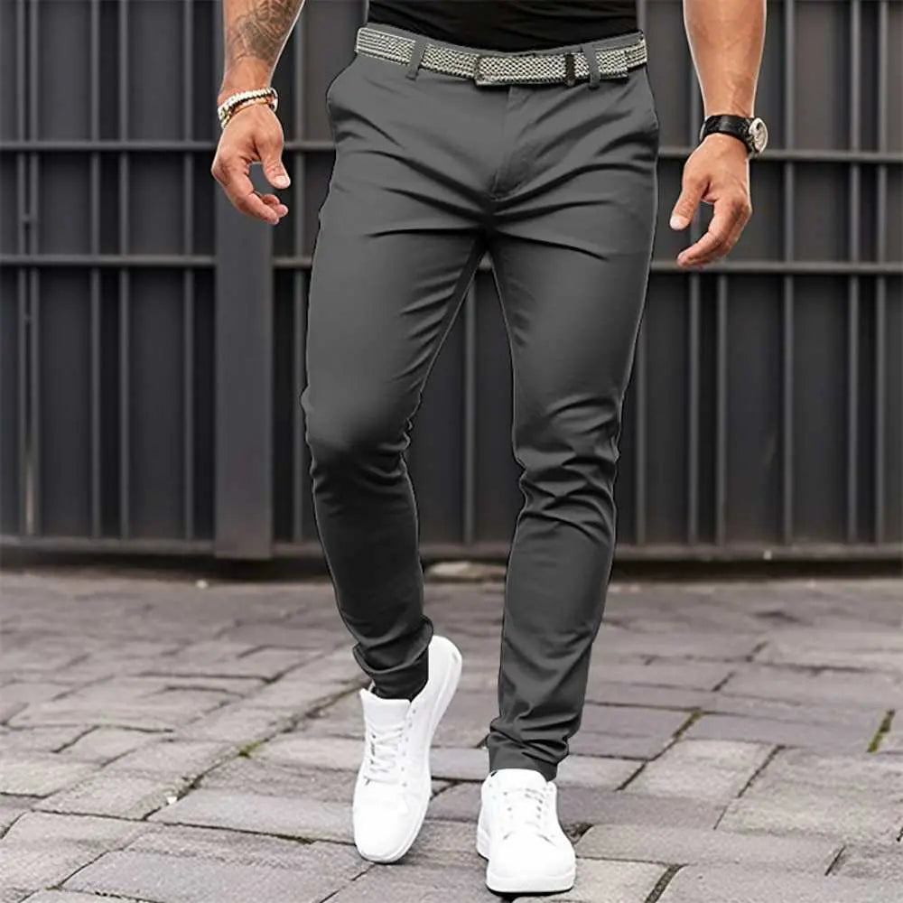 Men's Pure Color Tight Pocket Zipper Business Casual Slim-fitting TrouProduct information:Pattern: solid colorColor: black, dark gray, white, khakiElasticity: Micro-elasticPants length: trousersWaist Type: Mid waistSuitable for people:DropshipmanAMIR BAGS INDIA PRIVATE LIMITEDnull