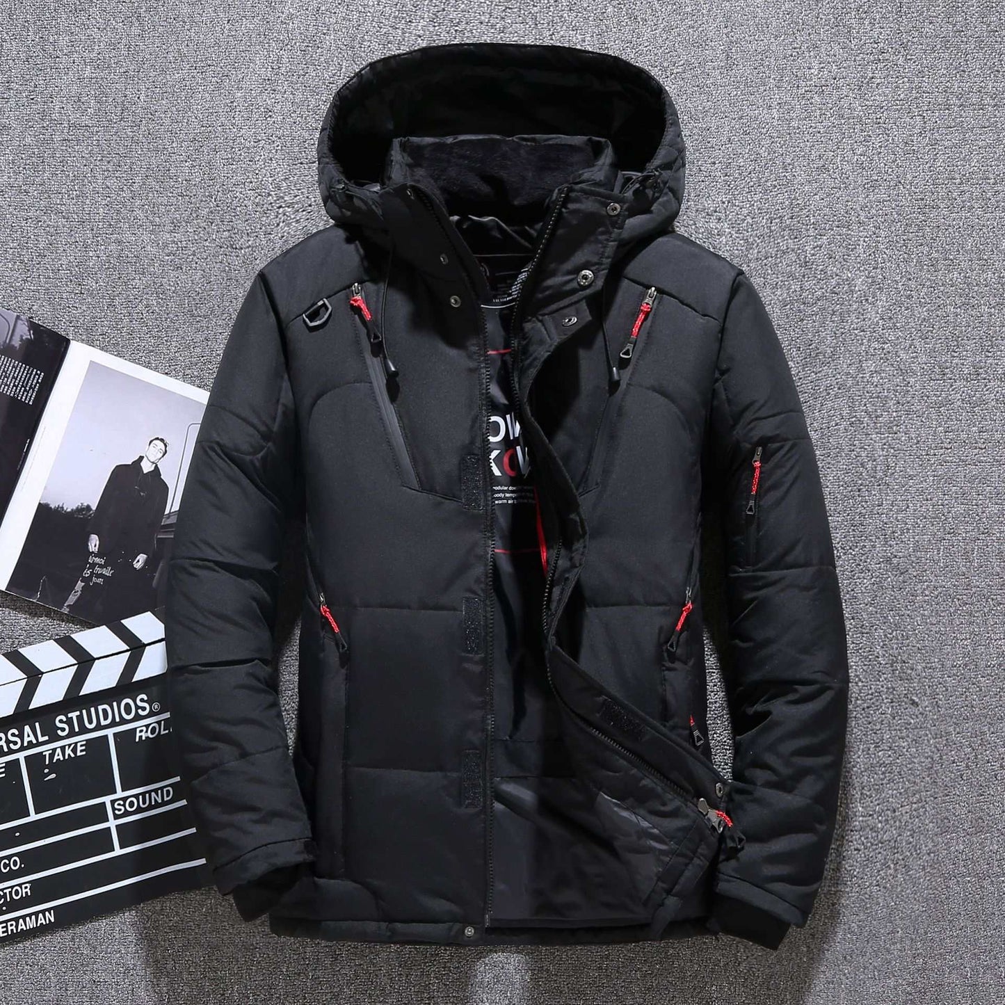 Men's Short Winter Thick White Duck Down Hooded Jacket Multi-pocket OuProduct information:Color: green, black, blue, gray, orangeSize: M,L,XL,XXL,XXL,XXXXL,5XL Version: RegularStyle: BasicFabric name: Polyester Fiber Applicable scenariDropshipmanAMIR BAGS INDIA PRIVATE LIMITEDnull