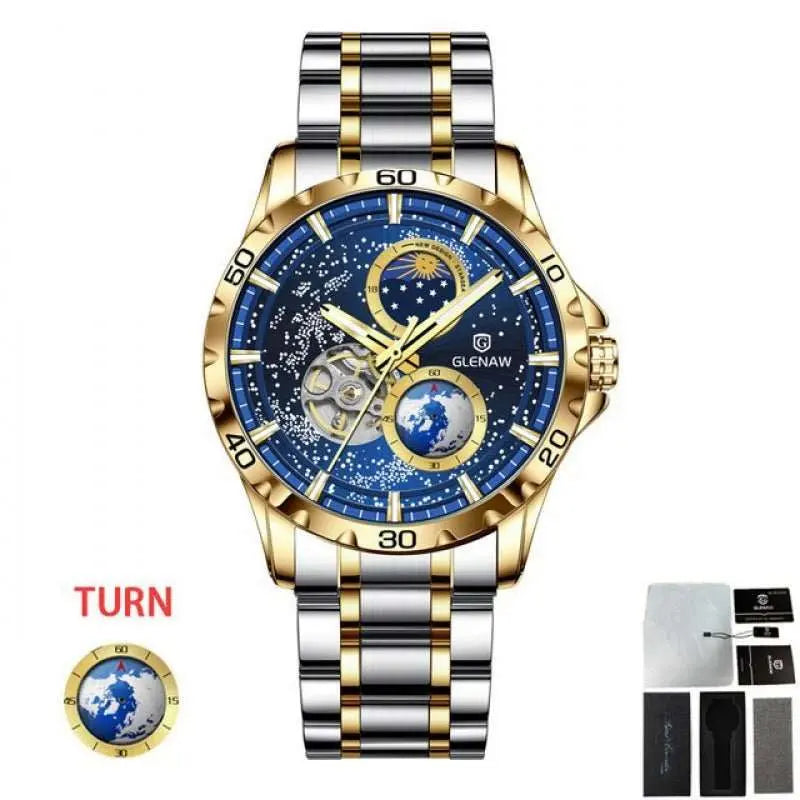 Men's Simple Stainless Steel Quartz Watch - AMIR BAGS INDIA PRIVATE LIMITED