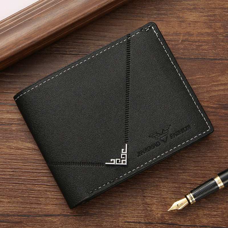Men's Simplicity Fashion Multi - card - slot Lychee Pattern Short Wallet - AMIR BAGS INDIA PRIVATE LIMITED