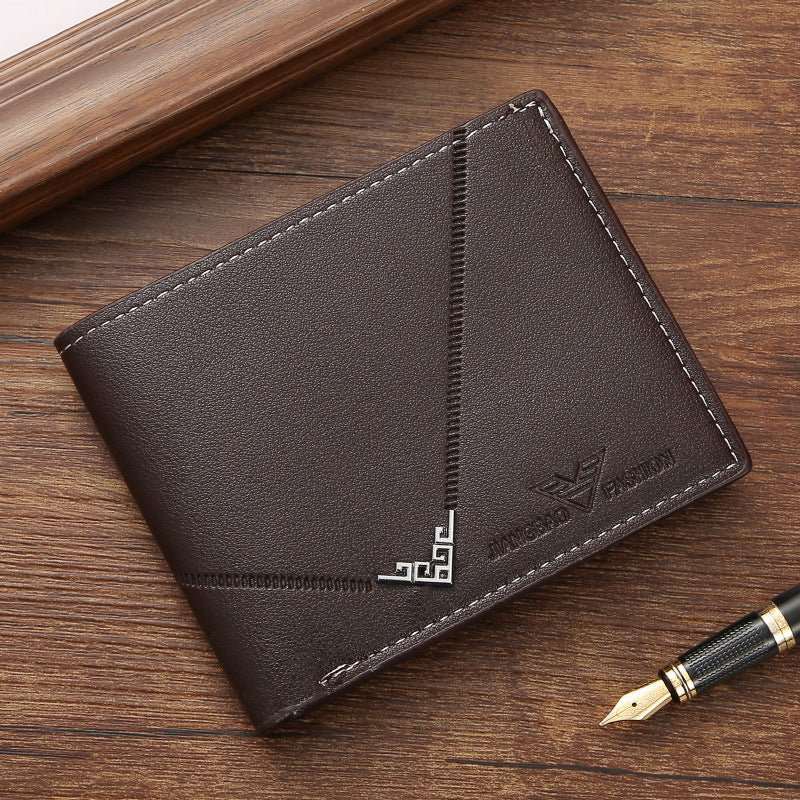 Men's Simplicity Fashion Multi - card - slot Lychee Pattern Short Wallet - AMIR BAGS INDIA PRIVATE LIMITED